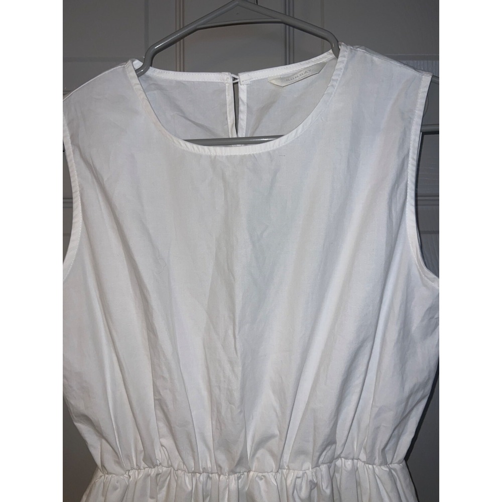 Sunday White Cotton Poplin Midi Dress – Minimalist, Classic, Timeless - Picture 3 of 13